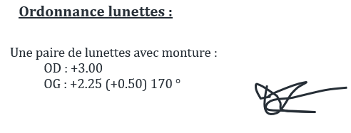 Ordonnance hypermétrope 1-1
